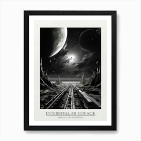 Interstellar Voyage Abstract Black And White 9 Poster Art Print