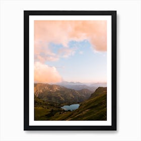 Sunset And A Mountain Lake In The Alps Art Print