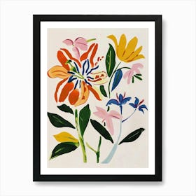 Painted Florals Gloriosa Lily 2 Art Print