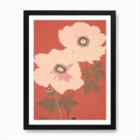 Anemones Flower Big Bold Illustration 1 Art Print
