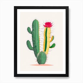 Parodia Cactus Minimal Line Drawing Art Print