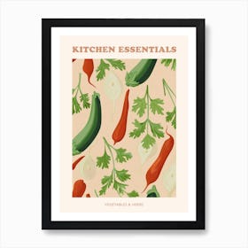 Vegetables & Herbs Pattern 2 Poster Art Print