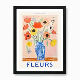 French Flower Poster Poppy Art Print