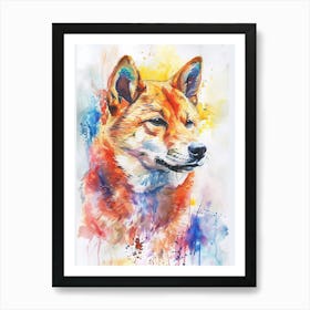 Shiba Inu Watercolor Painting 3 Art Print