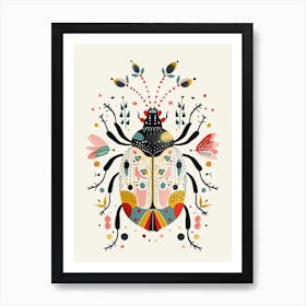 Colourful Insect Illustration Beetle 10 Art Print