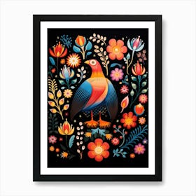 Folk Bird Illustration Falcon 3 Art Print