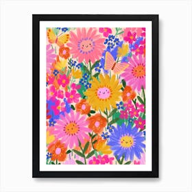 Happy Flower Garden Art Print