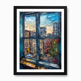 Window View Of Toronto Canada In The Style Of Expressionism 2 Art Print