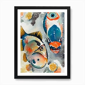 Tang Fish Vintage Graphic Watercolour Art Print