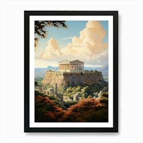 Ancient Majesty: The Parthenon's Athens Skyline Art Print