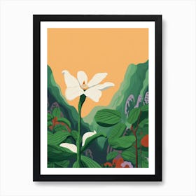 Boho Wildflower Painting White Trillium 1 Art Print