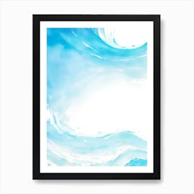 Blue Ocean Wave Watercolor Vertical Composition 70 Art Print