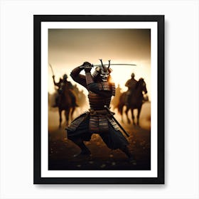 Samurai Fight Pose Art Print