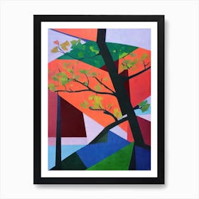 Ginkgo Tree Cubist Art Print