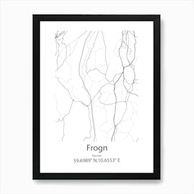 Frogn,Norway Minimalist Map Art Print