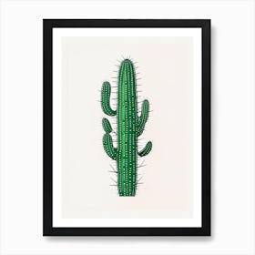 Nopal Cactus Minimal Line Drawing Art Print