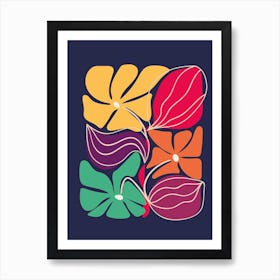 Colorful Abstract Flowers Art Print