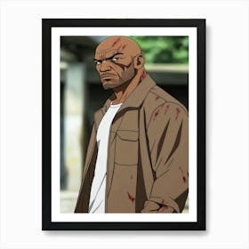 Black Hero Anime Art Print