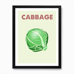 Cabbage, Condiment, Kitchen, Cartoon, Art, Style, Minimal, Wall Print Art Print