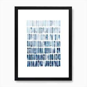 Blue Geometric Ombre Art Art Print