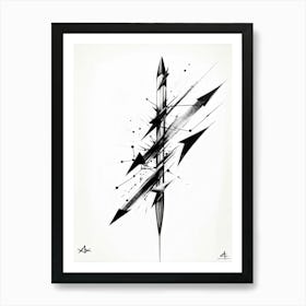 A Conceptual Digital Painting Showcasing A Grunge Infused Collection Of Hand Drawn Vector Arrows In (1) 2 1 Art Print