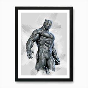 Black Panther Sketch Painting Art Print