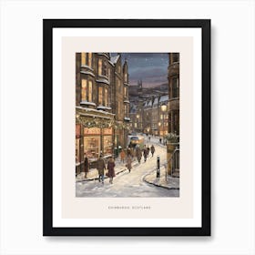 Vintage Winter Poster Edinburgh Scotland 1 Art Print