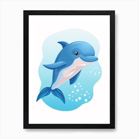 Baby Animal Illustration  Dolphin 2 Art Print