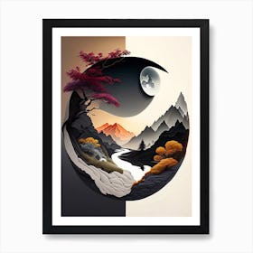 Landscapes 7, Yin and Yang Illustration Art Print