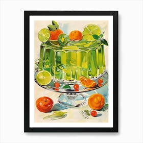 Lime Green Jelly Vintage Cookbook Inspired 1 Art Print