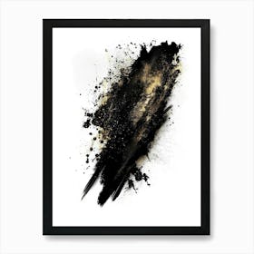 Black Paint Splatter Art Print