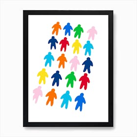 Colourful Gingerbread Men Art Print