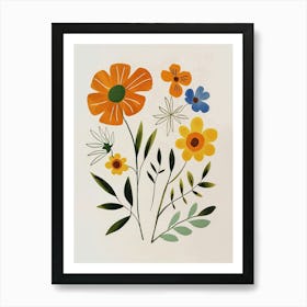 Painted Florals Marigold 2 Art Print