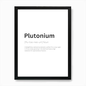 Plutonium Definition Meaning Art Print