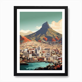 Cape Town, South Africa, Geometric Illustration 4 Art Print