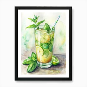 Basil Lemon Cooler Italy (1) Art Print