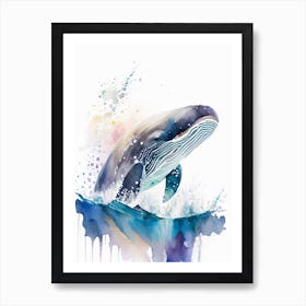 Southern Right Whale Storybook Watercolour  (2) Art Print