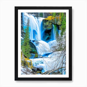 Icicle Creek Falls, United States Nat Viga Style Art Print