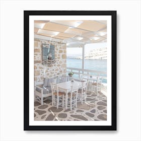 White Terrace In Greece Art Print