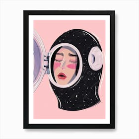 Illustration Of A Woman In Space Art Print