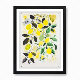 Lime Fruit Drawing 3 Art Print