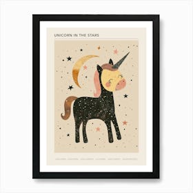 Unicorn & Stars Muted Pastels 5 Poster Art Print