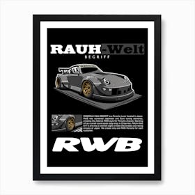 Porsche RWB Grey Art Print