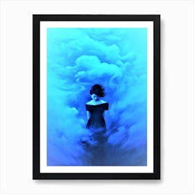 Blue Diffusion - Girl In The Clouds Art Print