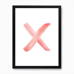 X In Pink Art Print