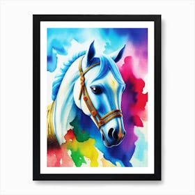 watercolor canva horse Art Print