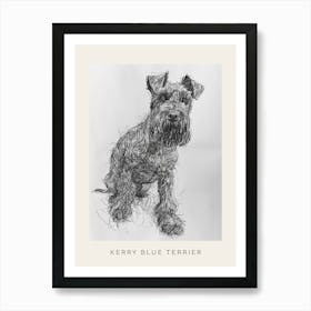 Kerry Blue Terrier Line Sketch 2 Poster Art Print