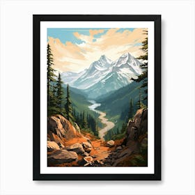 North Cascades National Park Retro Pop Art 6 Art Print