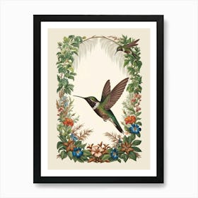 Hummingbird botanical flower beauty 5 Art Print