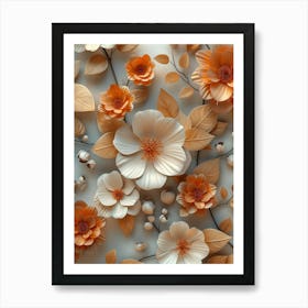 3d Paper Flowers 1 Art Print